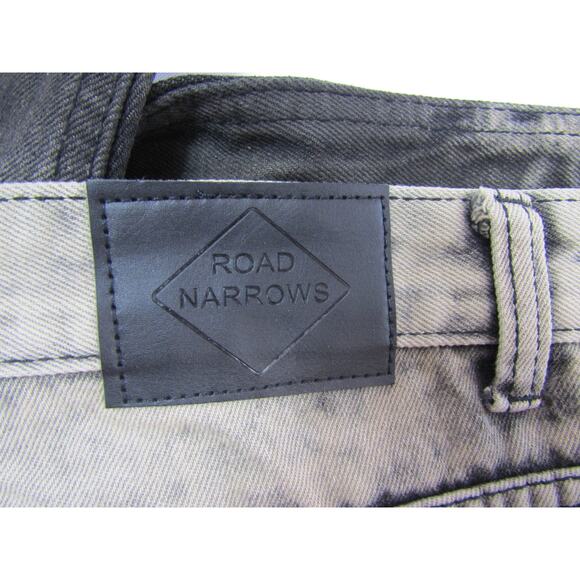Road Narrows Black Tie Dye Distressed Denim Jeans Mens sz 46"x32 Acid Washed - Picture 12 of 12